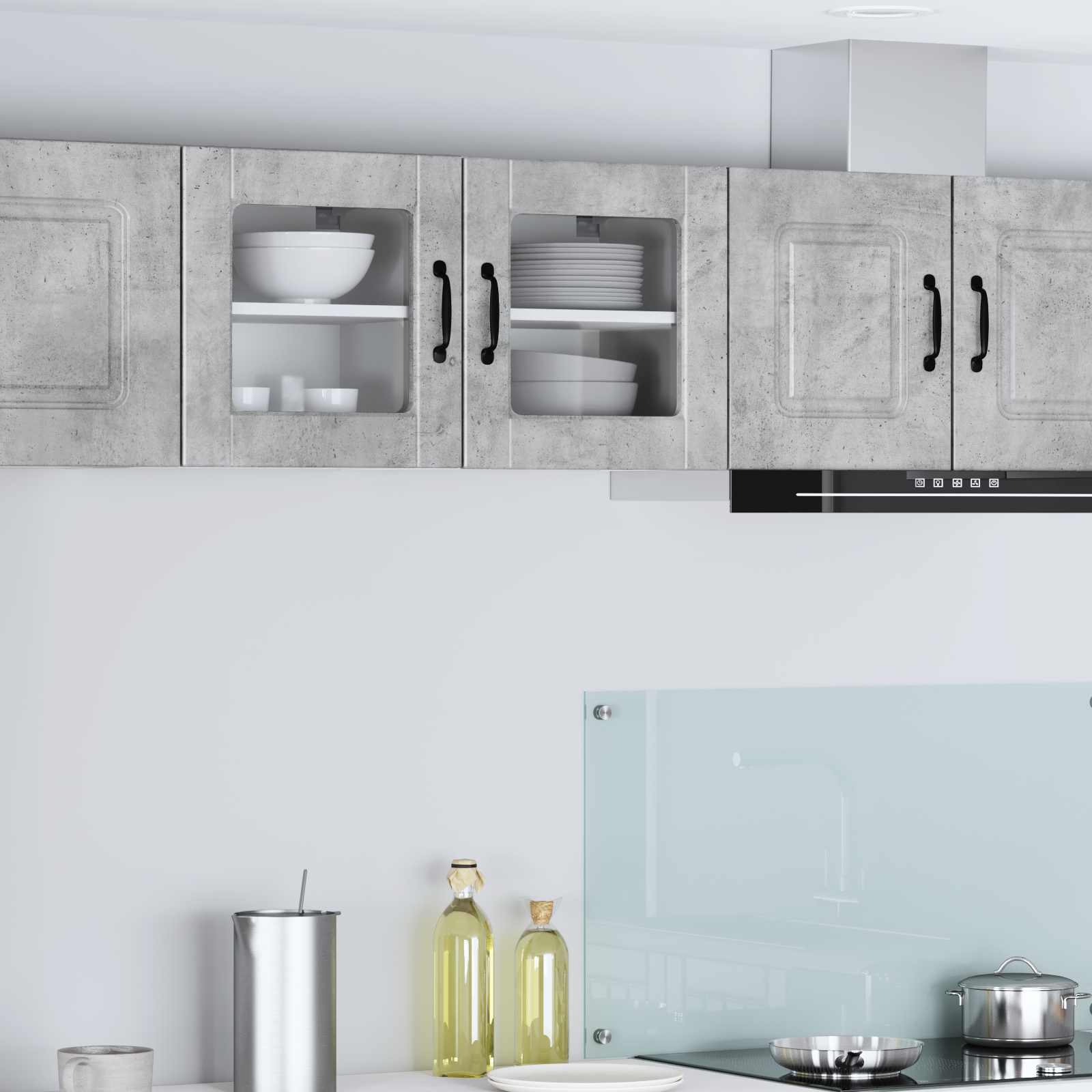 Køkkenskab 2 pcs Beton Grå 40 x 31 x 40 cm Konstrueret træ