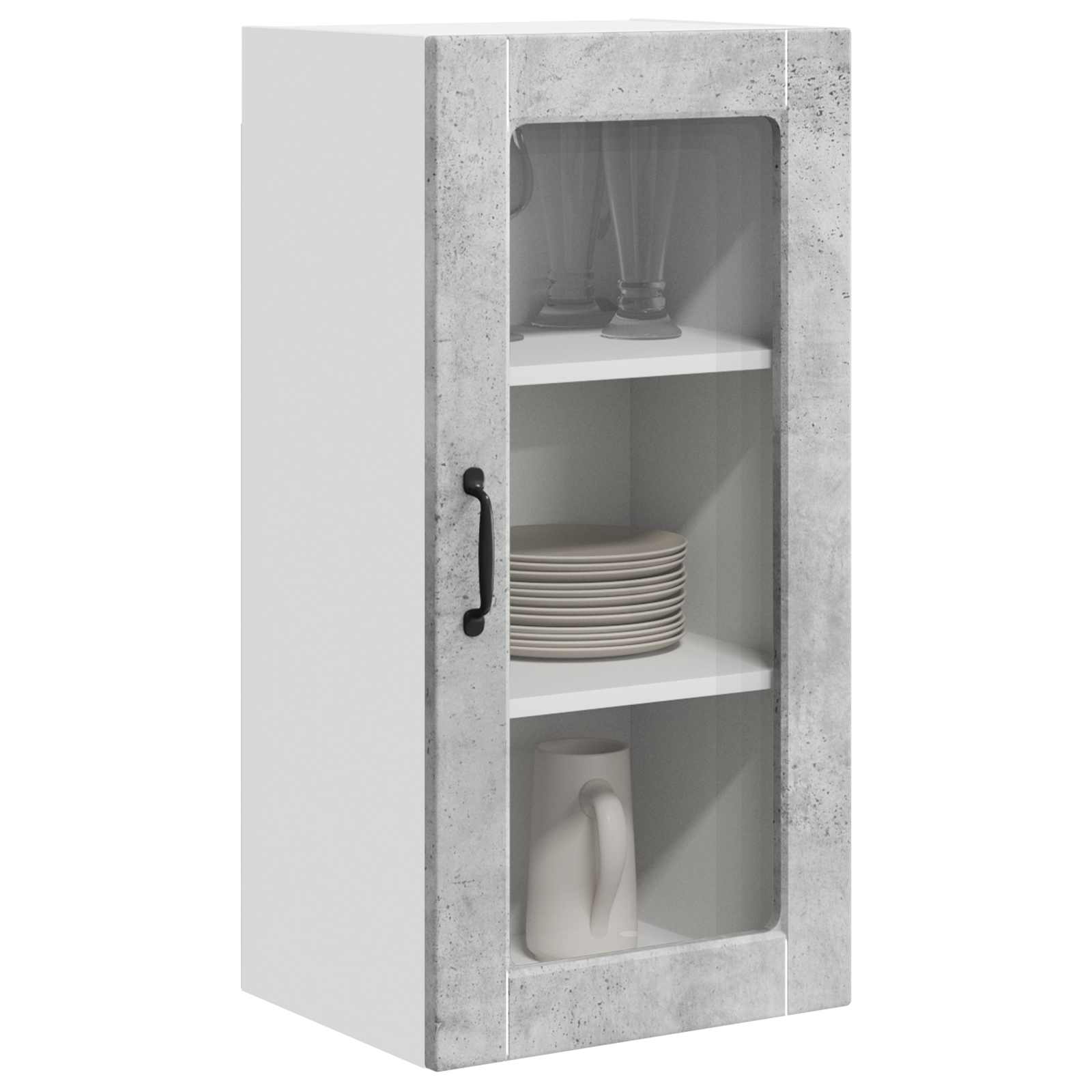 Køkkenskab 2 pcs Beton Grå 40 x 31 x 80 cm Konstrueret træ - Image 3