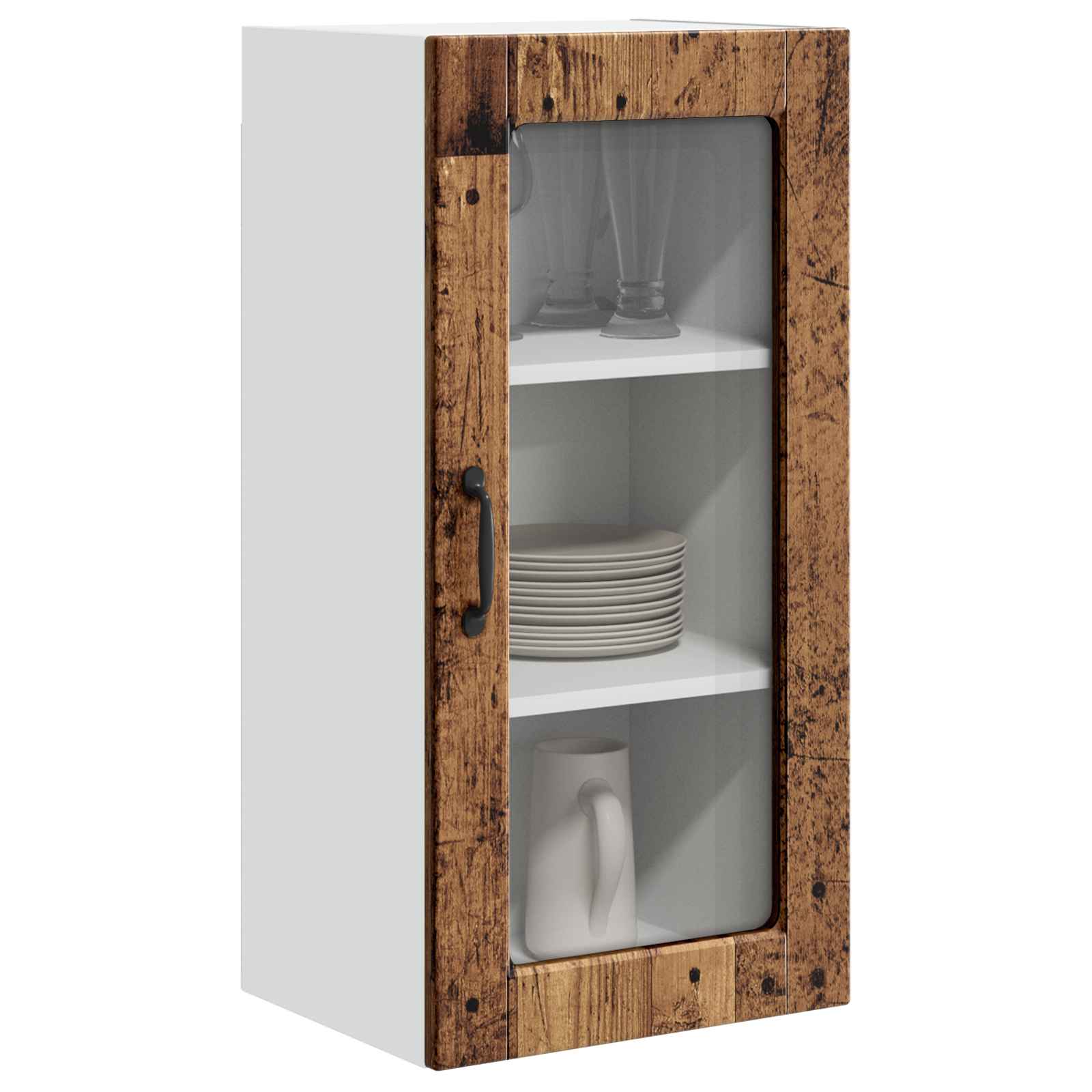 Køkkenskab 2 pcs Gammelt træ 40 x 31 x 80 cm Konstrueret træ - Image 3