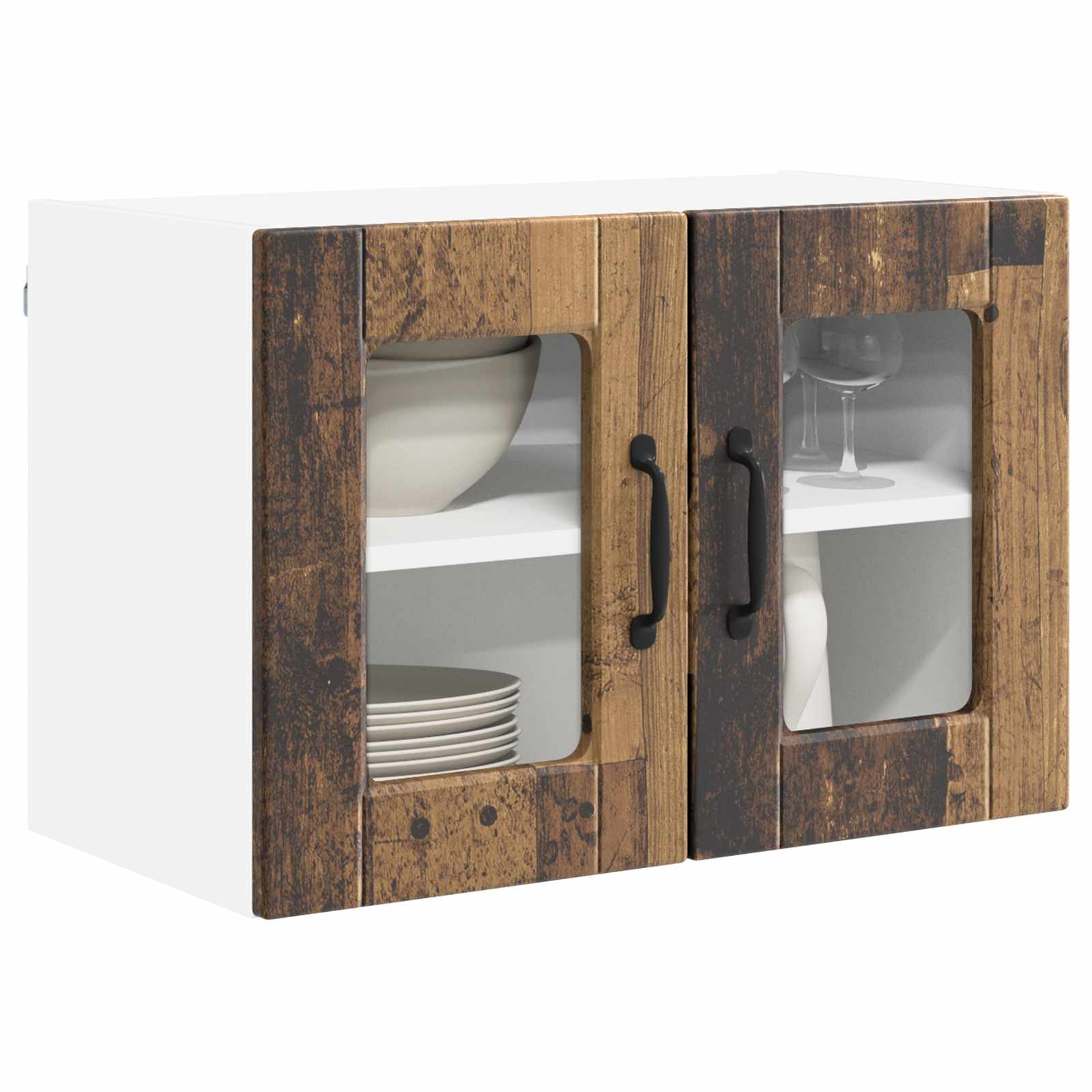 Køkkenskab 2 pcs Gammelt træ 60 x 31 x 40 cm Konstrueret træ - Image 3