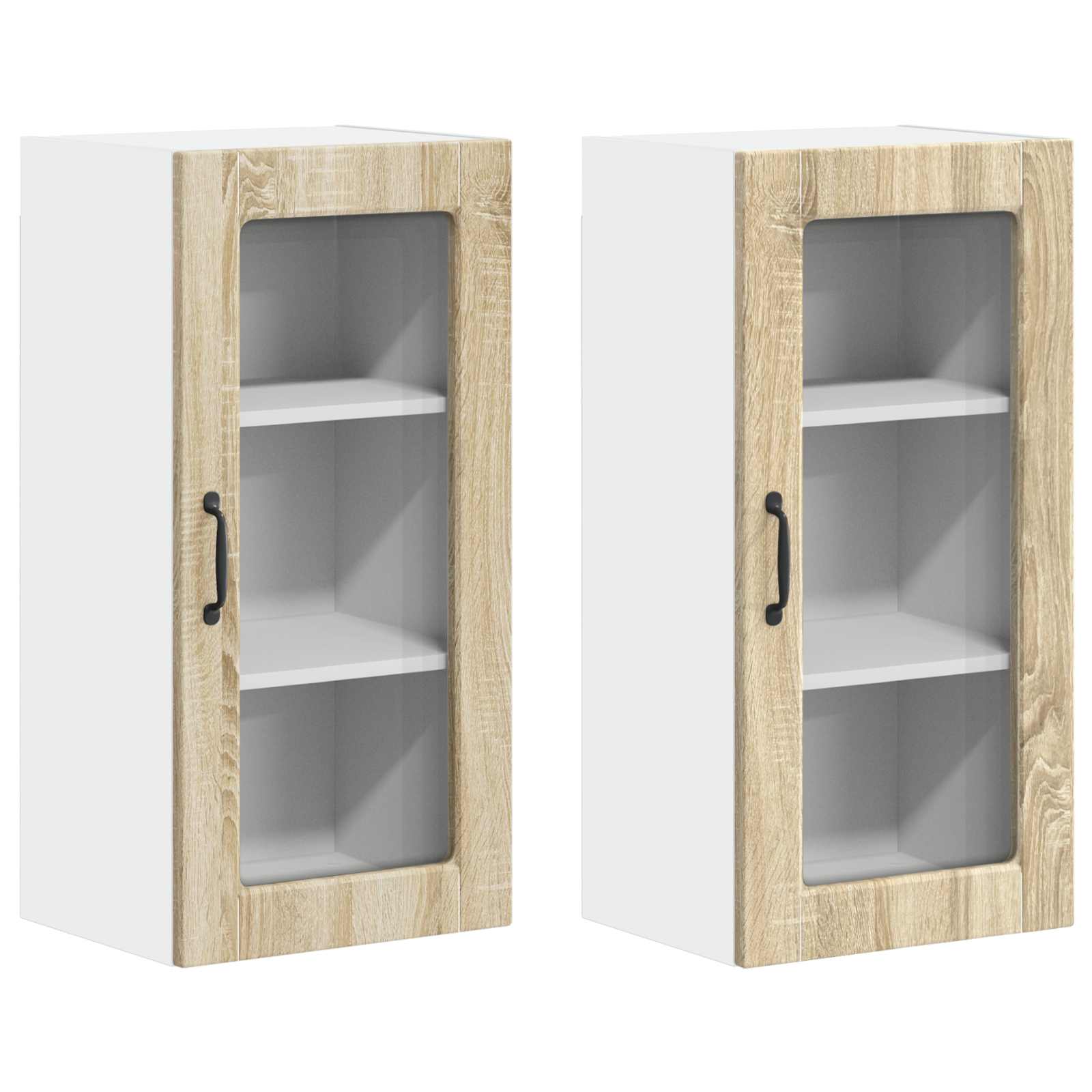 Køkkenskab 2 pcs Sonoma eg 40 x 31 x 80 cm Konstrueret træ - Image 2