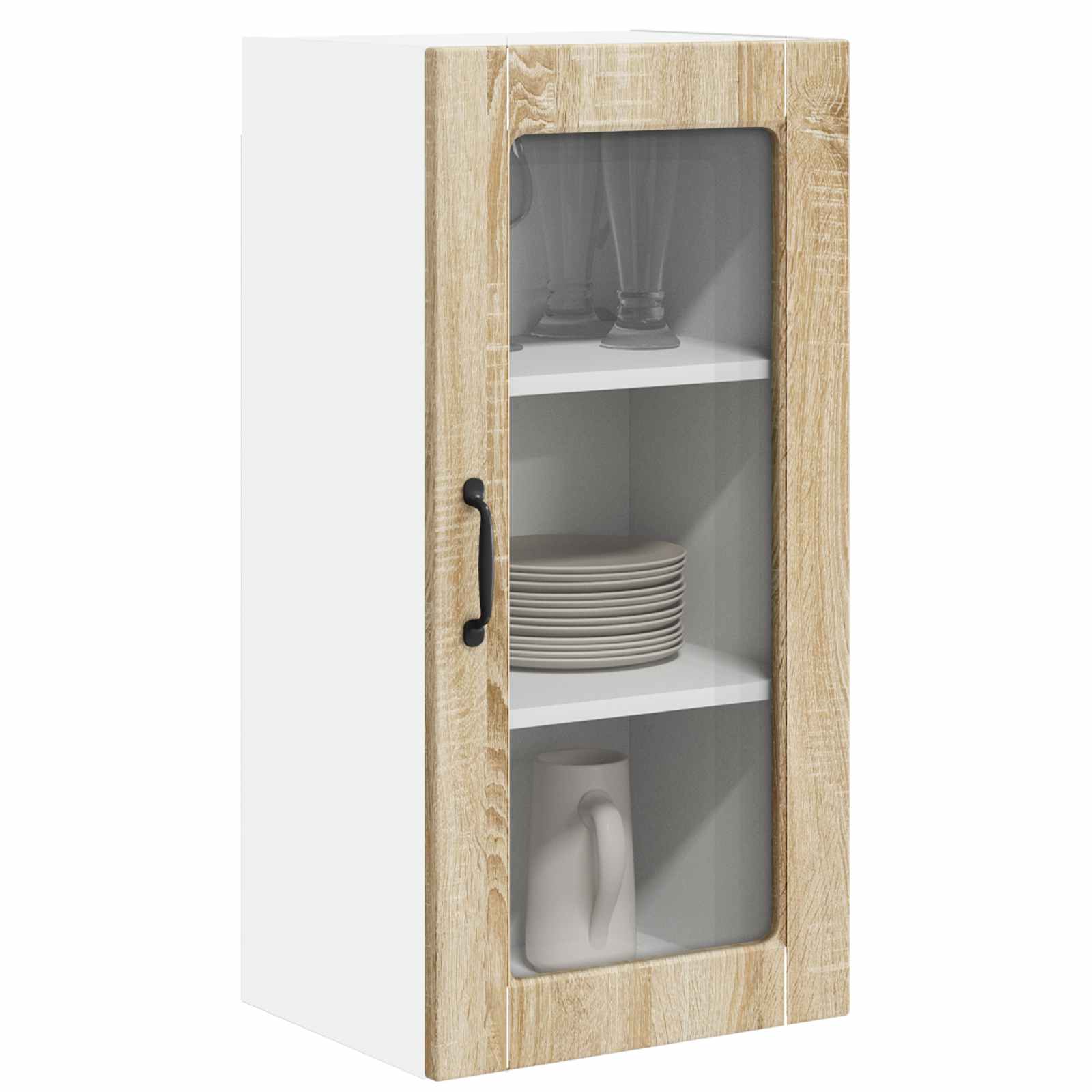 Køkkenskab 2 pcs Sonoma eg 40 x 31 x 80 cm Konstrueret træ - Image 3