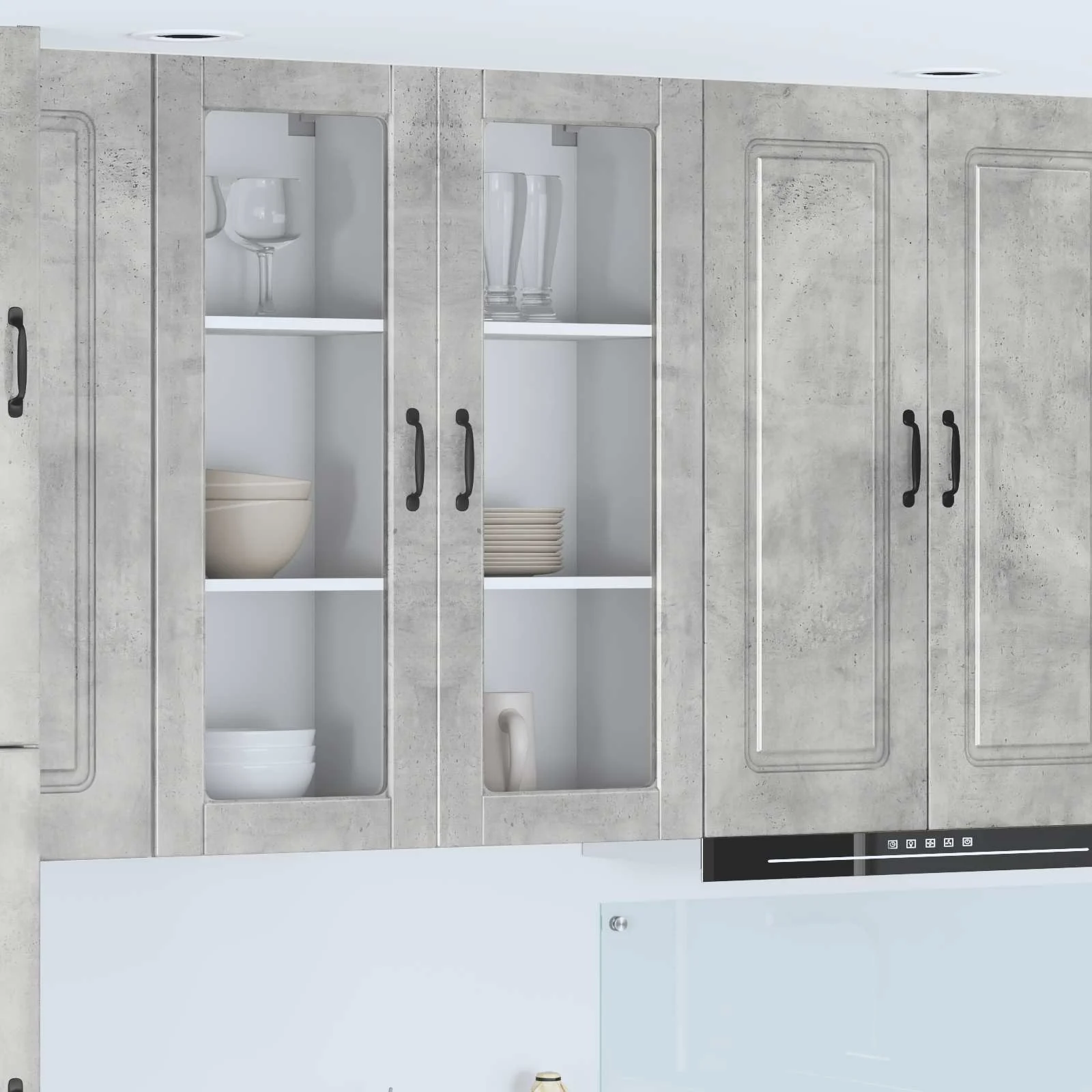 Køkkenskab med hylde Beton Grå 40 x 31 x 100 cm Konstrueret træ