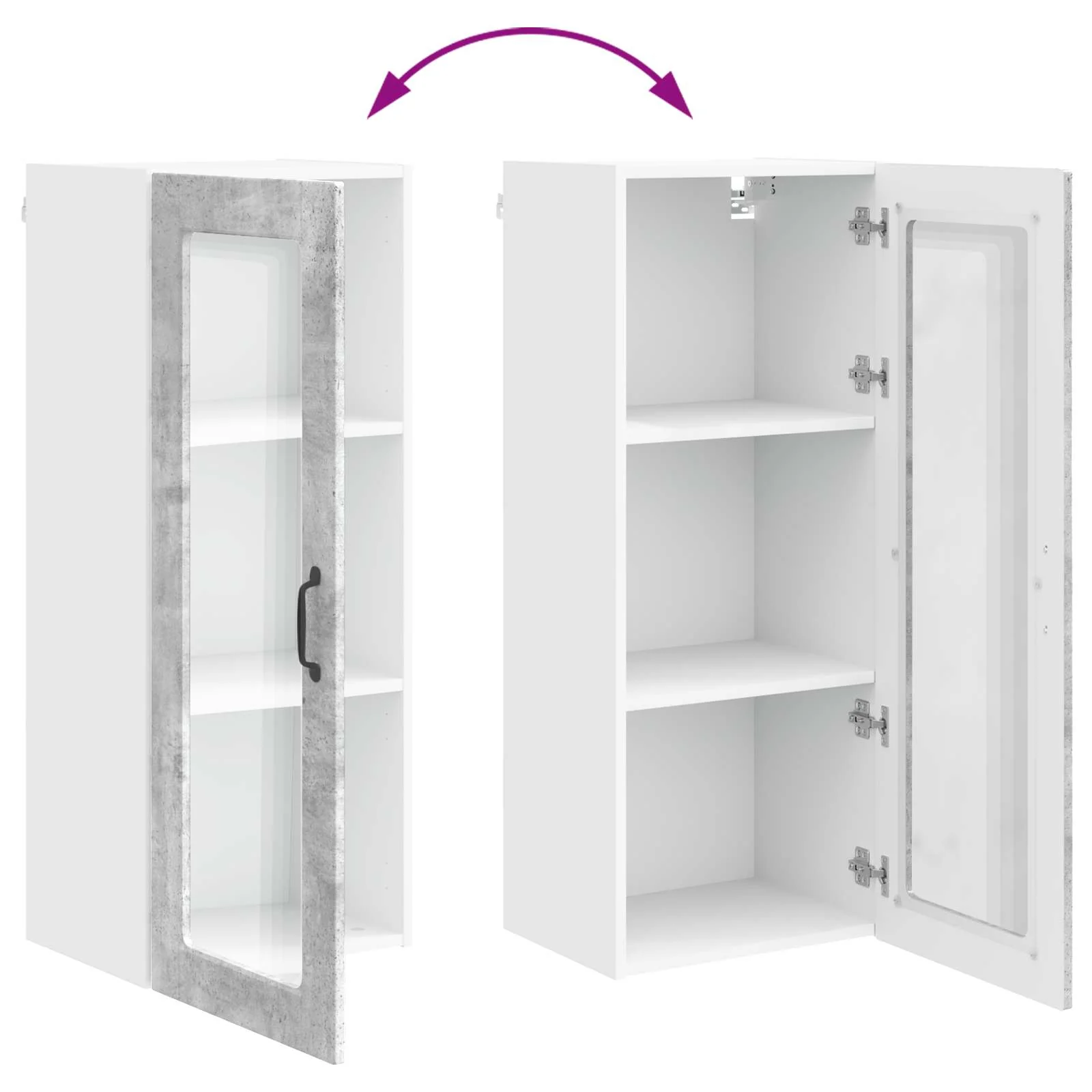 Køkkenskab med hylde Beton Grå 40 x 31 x 100 cm Konstrueret træ - Image 11