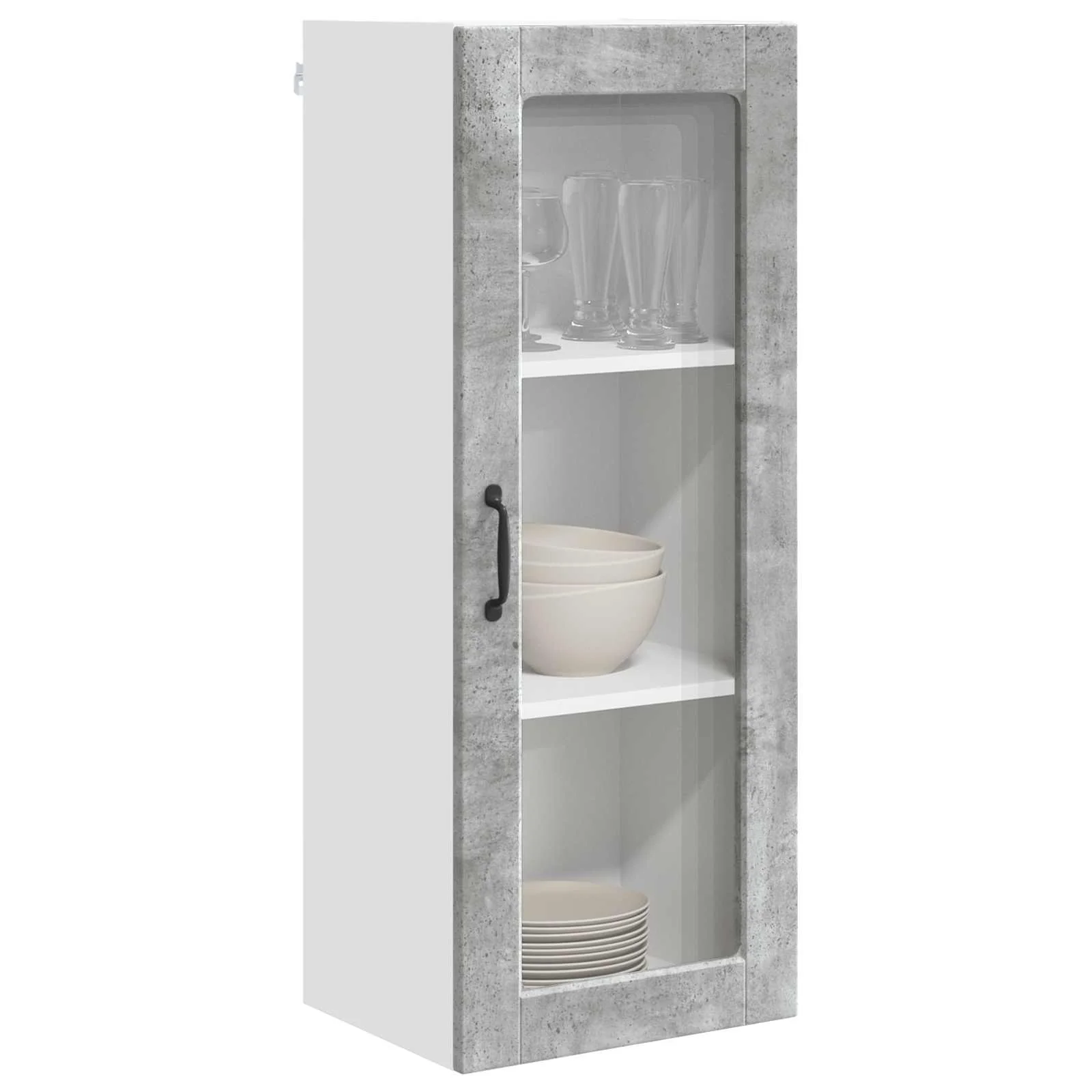 Køkkenskab med hylde Beton Grå 40 x 31 x 100 cm Konstrueret træ - Image 3