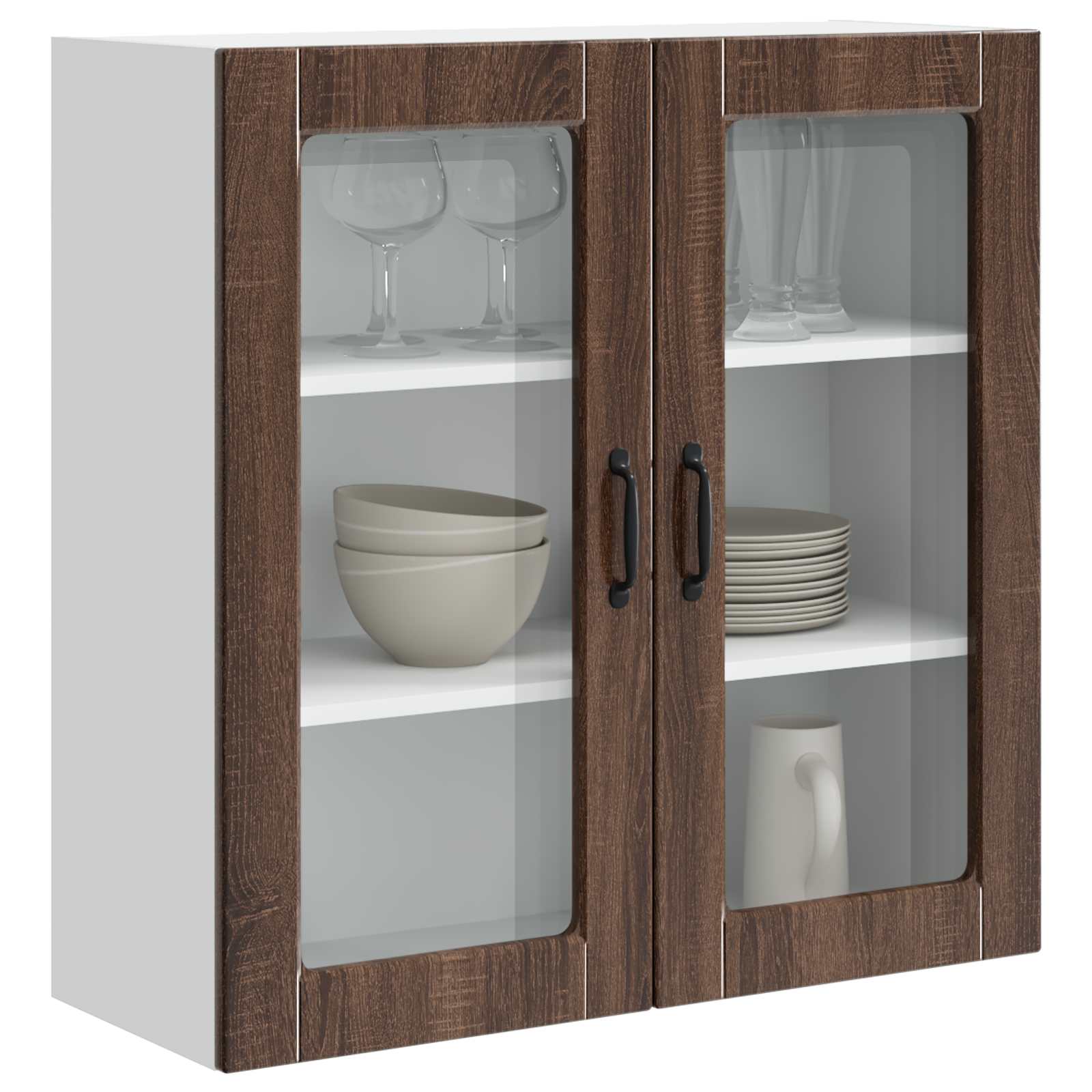 Køkkenskab med hylde Brun eg 80 x 31 x 80 cm Konstrueret træ - Image 3