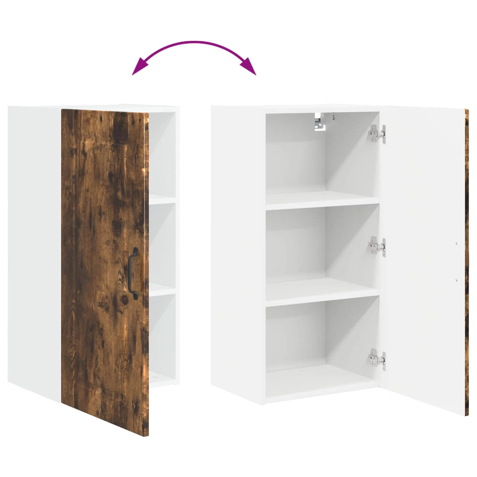 Køkkenskab med hylde Røget eg 40 x 31 x 80 cm Konstrueret træ - Image 11