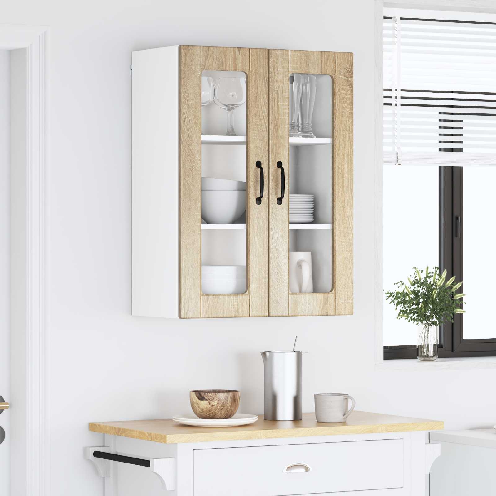 Køkkenskab med hylde Sonoma eg 60 x 31 x 80 cm Konstrueret træ - Image 4