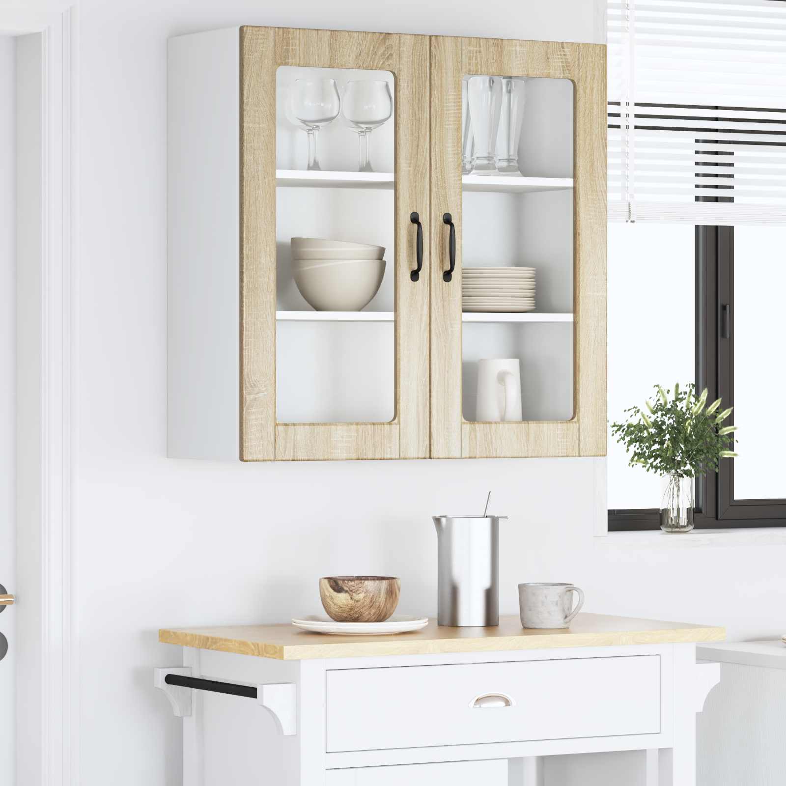 Køkkenskab med hylde Sonoma eg 80 x 31 x 80 cm Konstrueret træ - Image 4