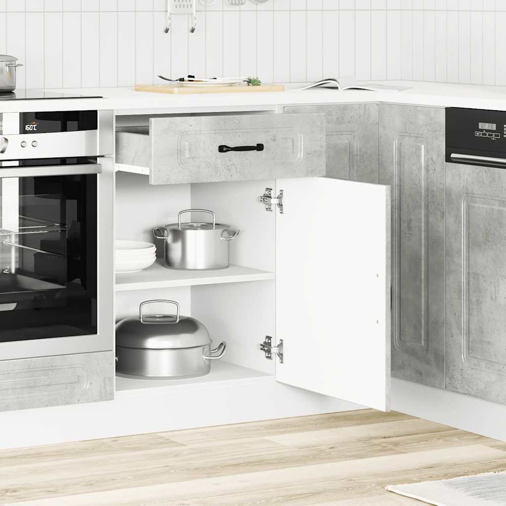køkkenunderskab Kalmar konstrueret træ beton grå - Image 3