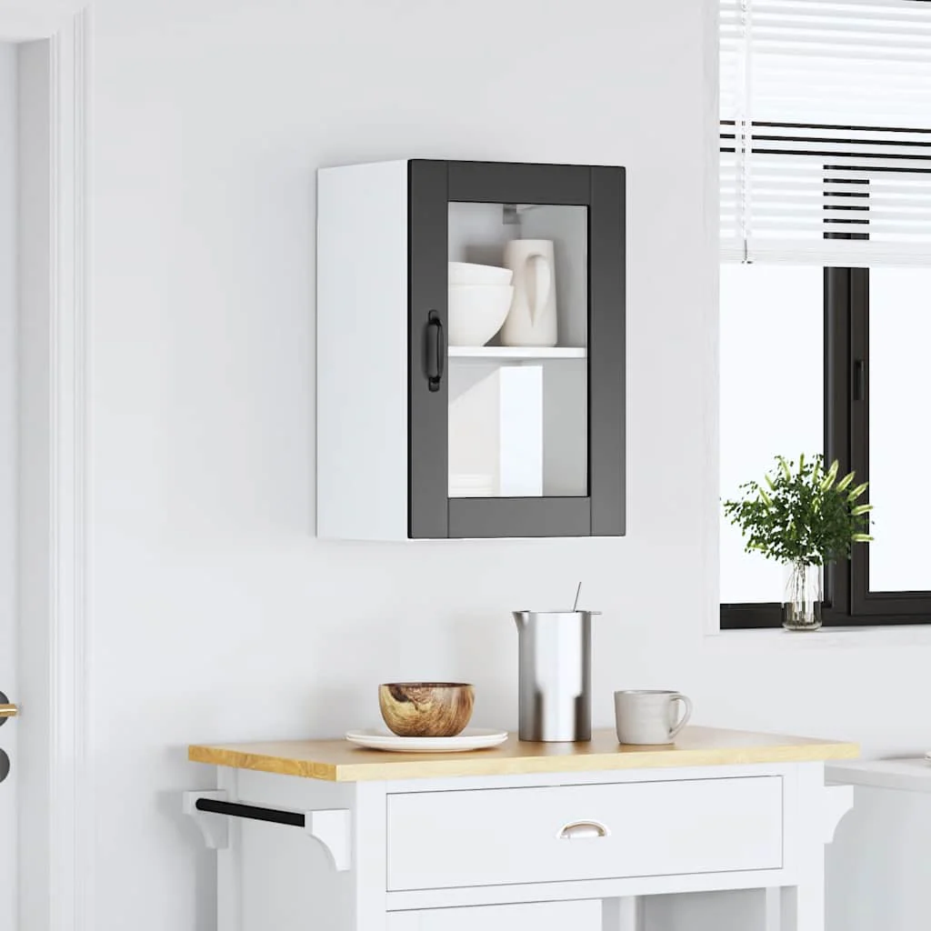 Køkkenvægskab med glasdør Porto sort - Image 3