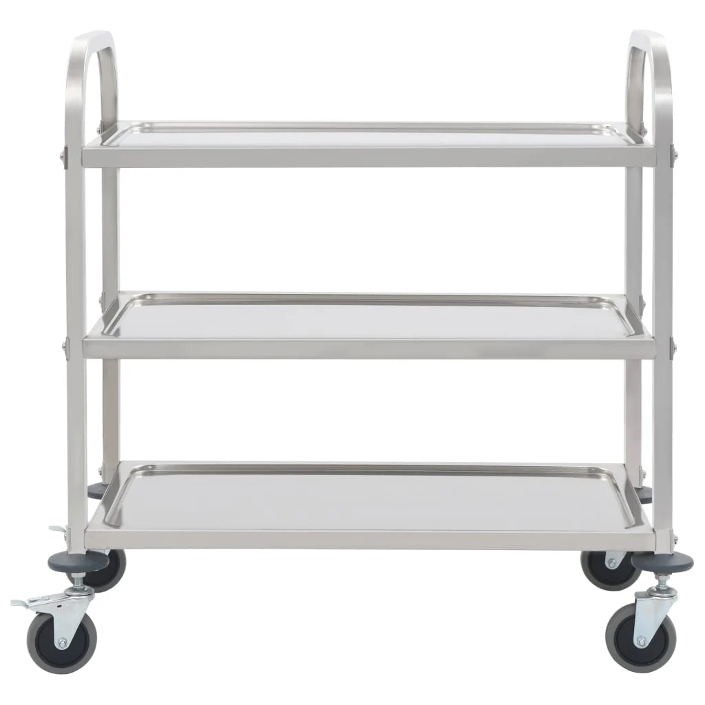 køkkenvogn med 3 hylder 95x45x83,5 cm rustfrit stål - Image 2