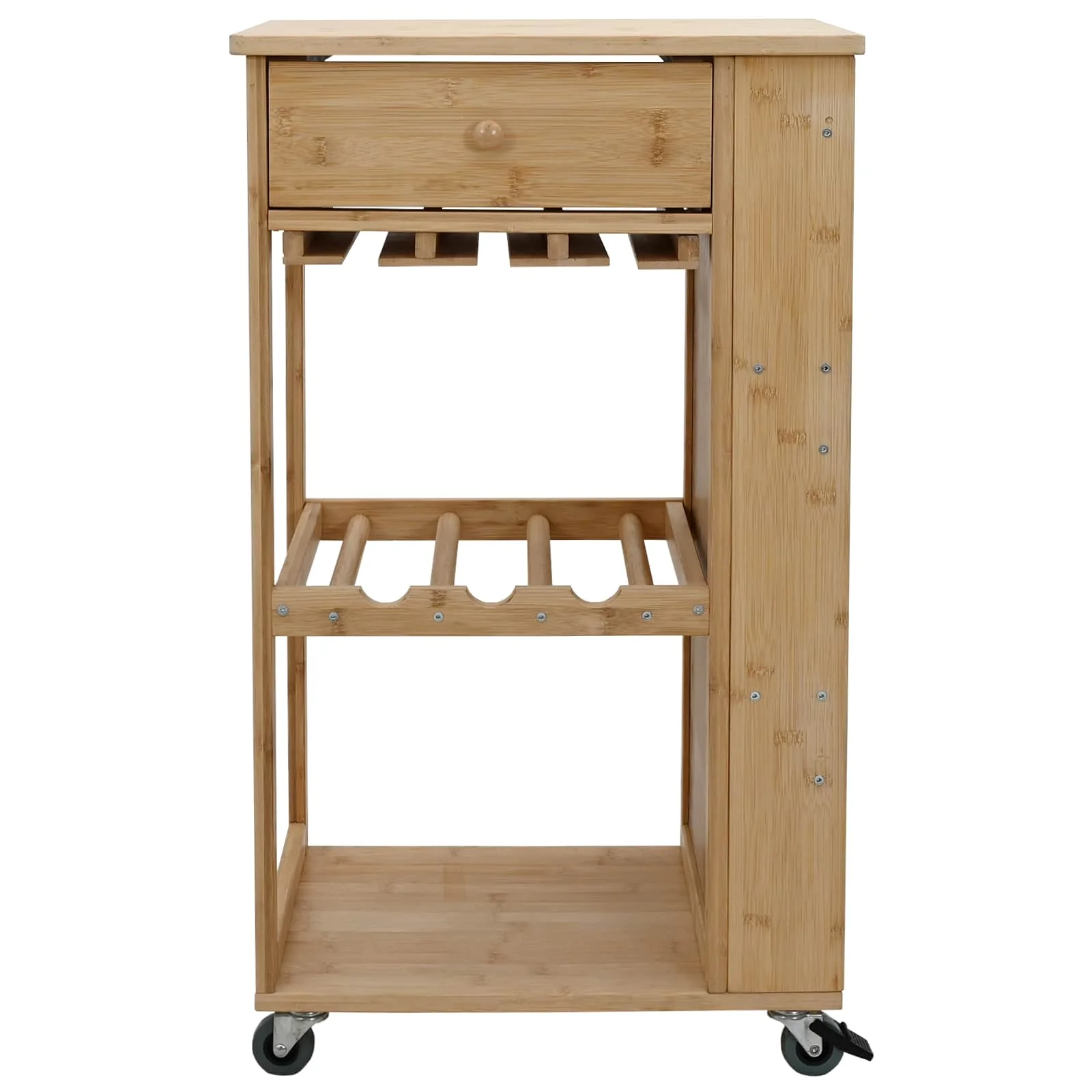 Køkkenvogn med hjul Naturfarvet 47,5 x 36 x 83 cm Bambus - Image 4