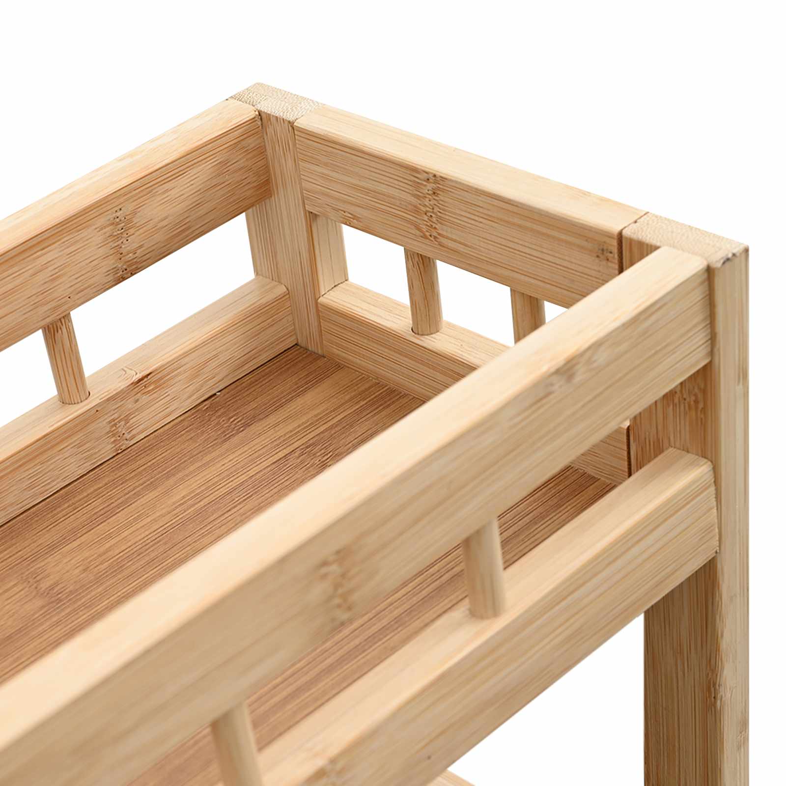 Køkkenvogn med hjul Naturfarvet 60 x 18 x 97 cm Bambus - Image 7