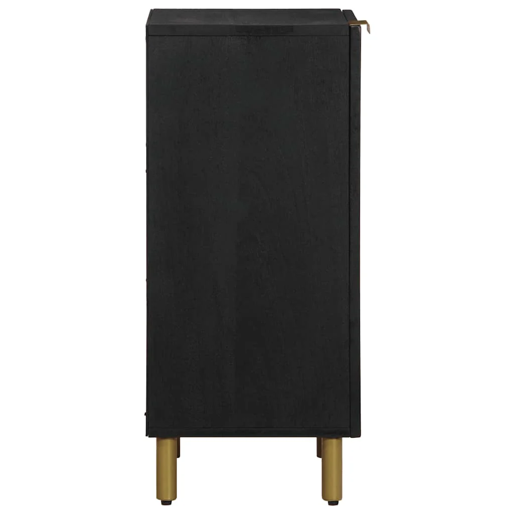 kommode 90x34x80 cm konstrueret træ sort - Image 4