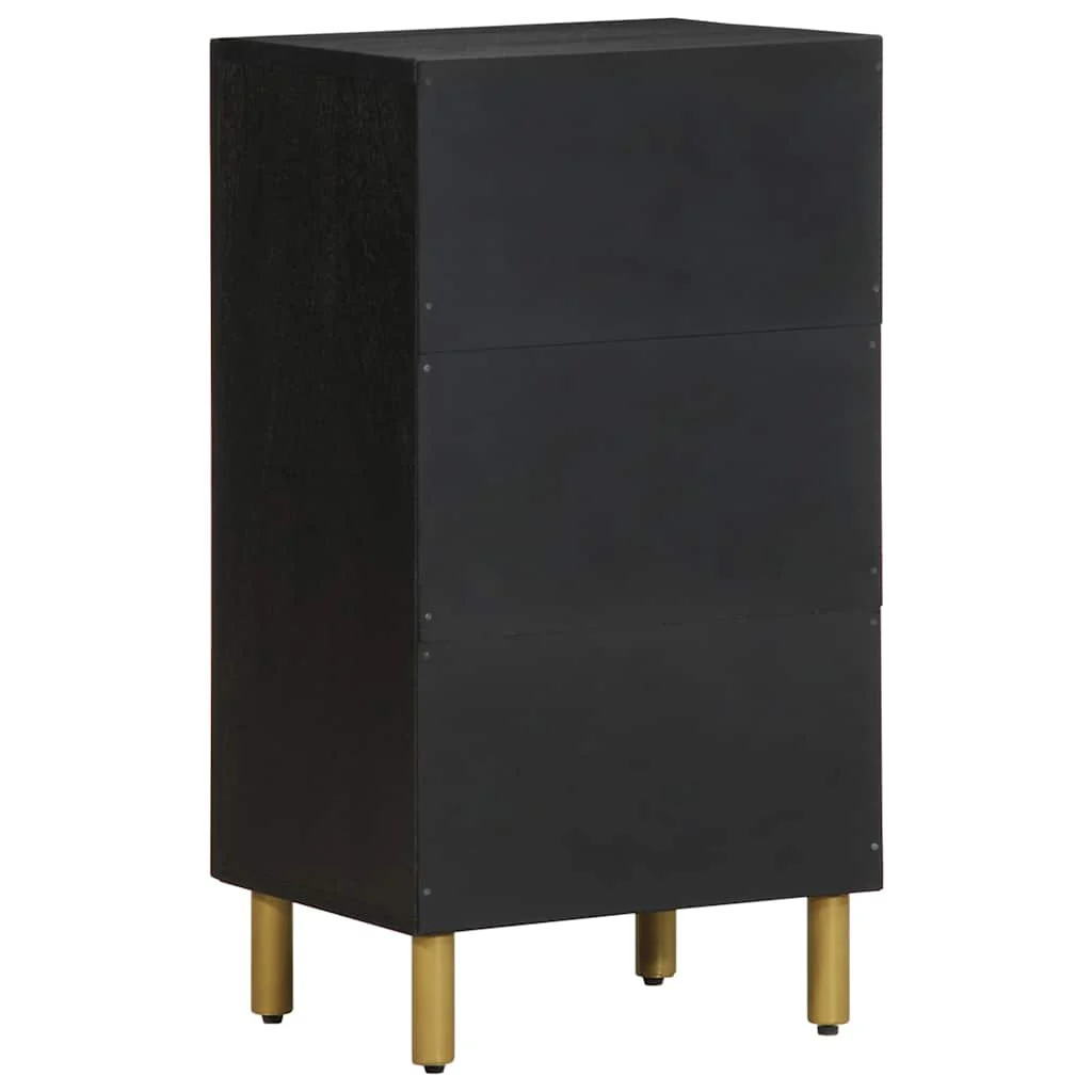 kommode 90x34x80 cm konstrueret træ sort - Image 5