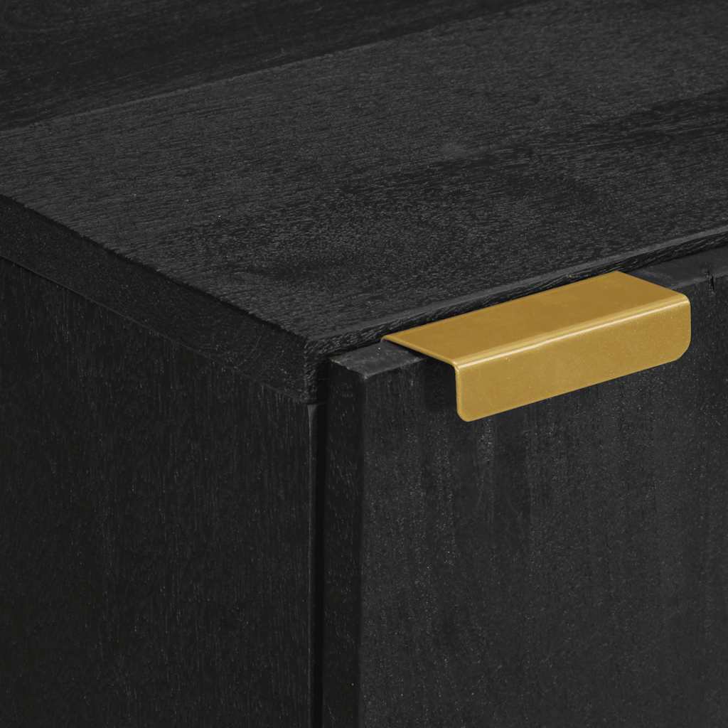 kommode 90x34x80 cm konstrueret træ sort - Image 7