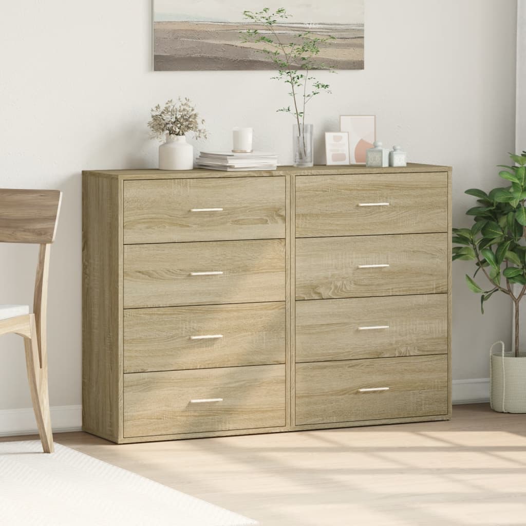 kommoder 2 stk. 60x31x84 cm konstrueret træ sonoma-eg - Image 3