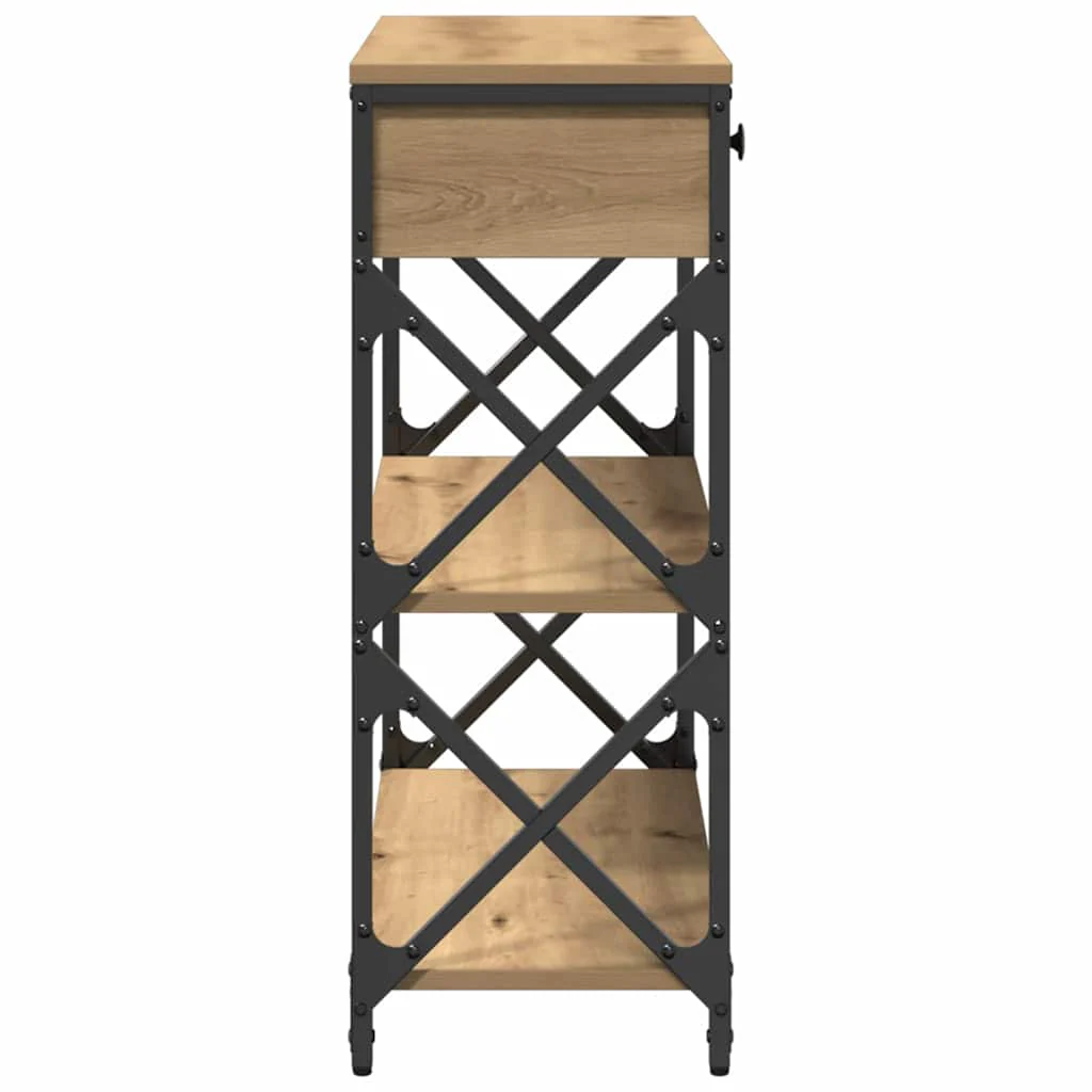 Konsol Bord artisan eg 75 x 28 x 75 cm Laminat træ og metal - Image 6