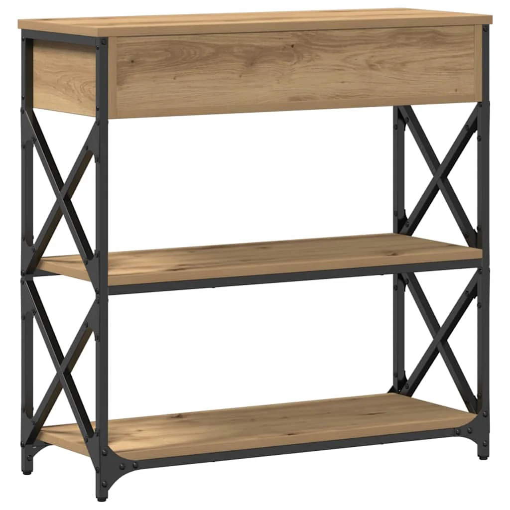 Konsol Bord artisan eg 75 x 28 x 75 cm Laminat træ og metal - Image 7