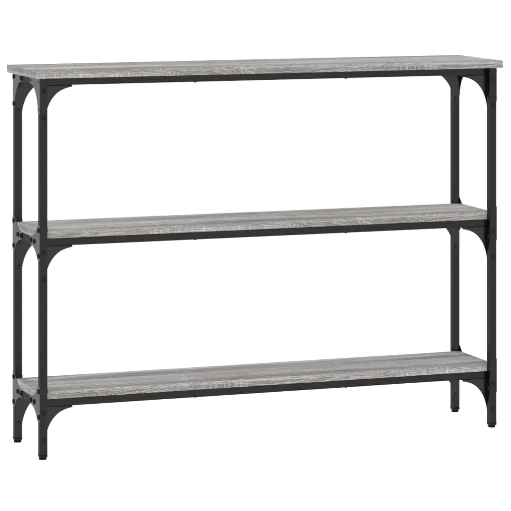 konsolbord 100x22,5x75 cm konstrueret træ grå sonoma-eg - Image 6