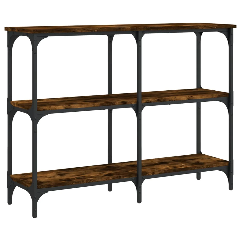konsolbord 100x29x75 cm konstrueret træ røget egetræsfarve - Image 2