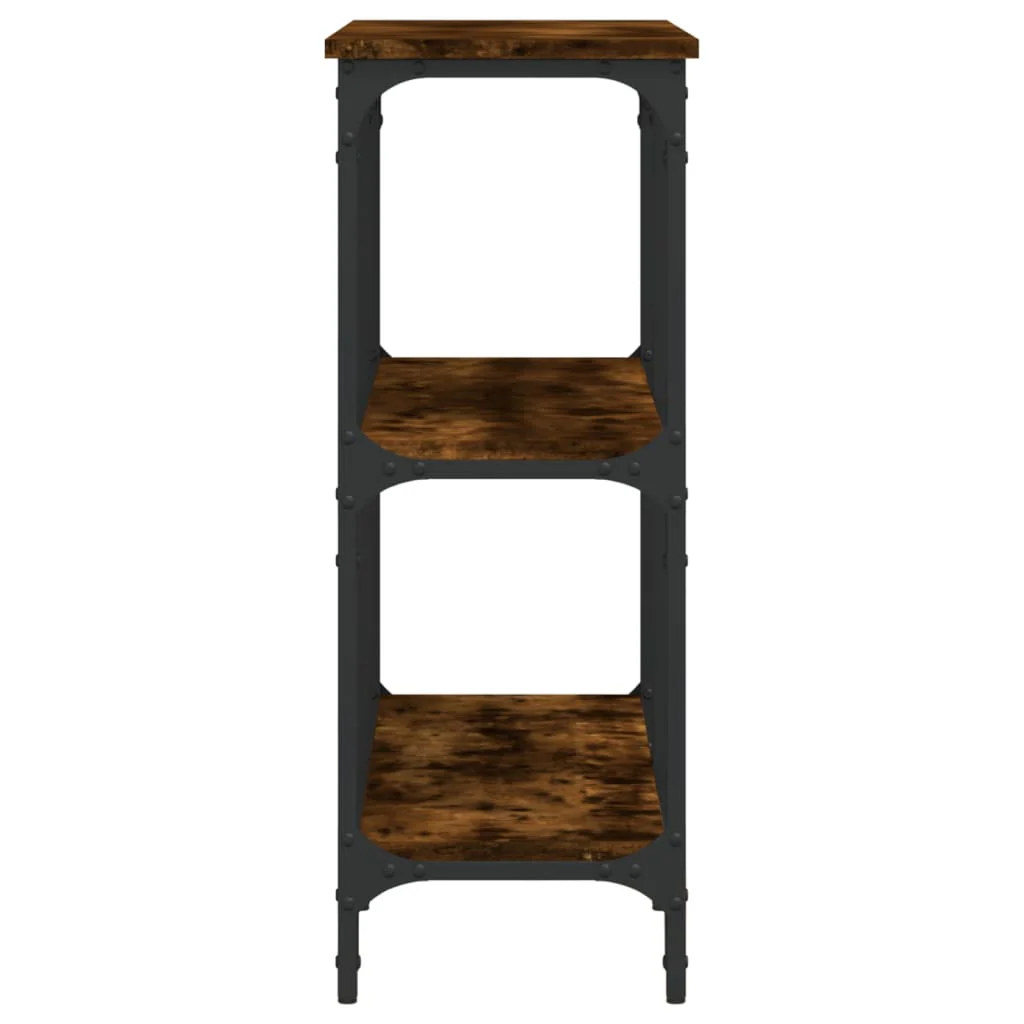 konsolbord 100x29x75 cm konstrueret træ røget egetræsfarve - Image 5