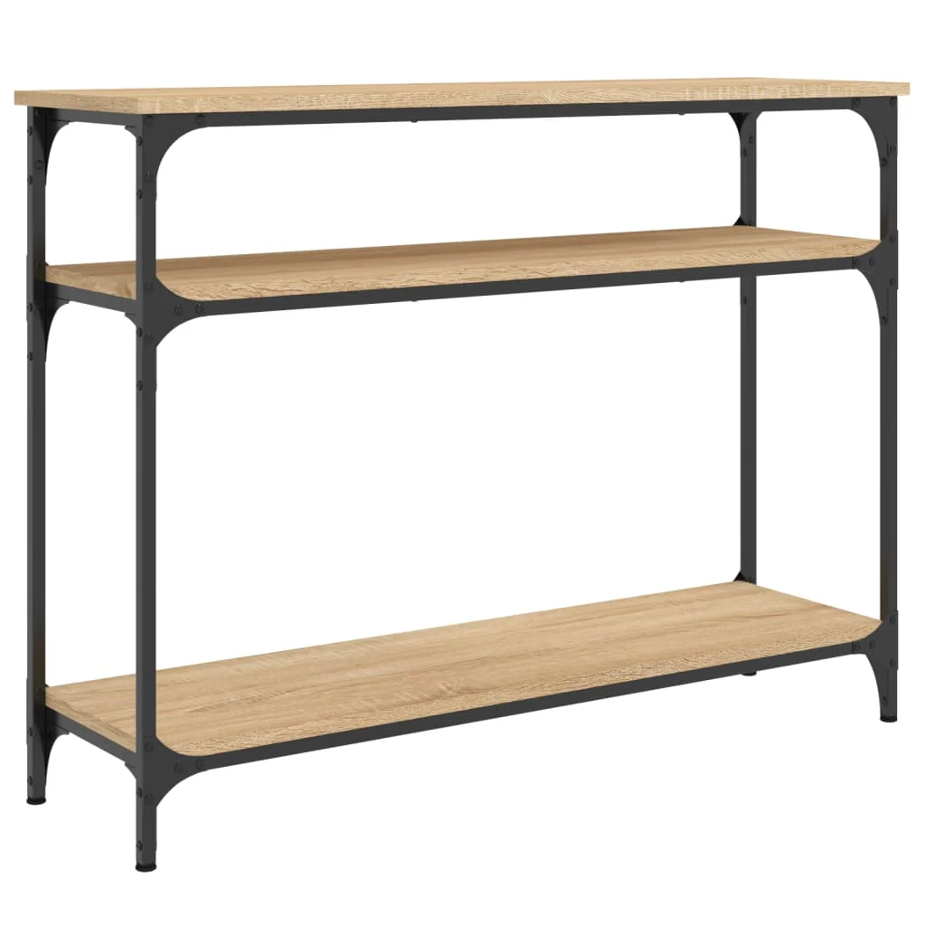 konsolbord 100x29x75 cm konstrueret træ sonoma-eg - Image 2