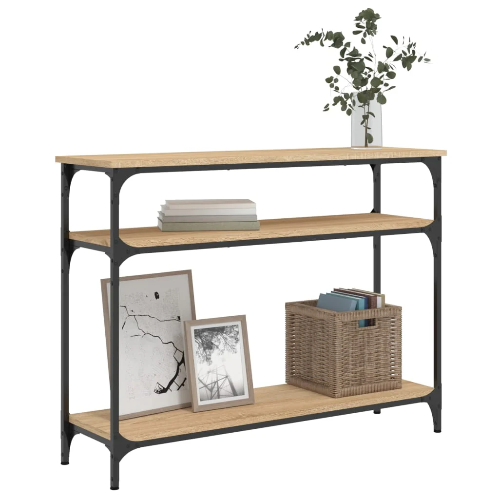 konsolbord 100x29x75 cm konstrueret træ sonoma-eg - Image 3