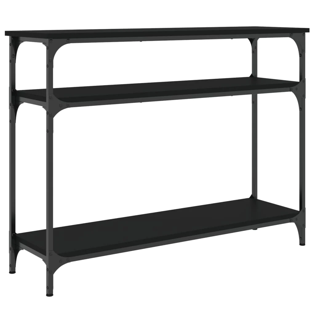 konsolbord 100x29x75 cm konstrueret træ sort - Image 2