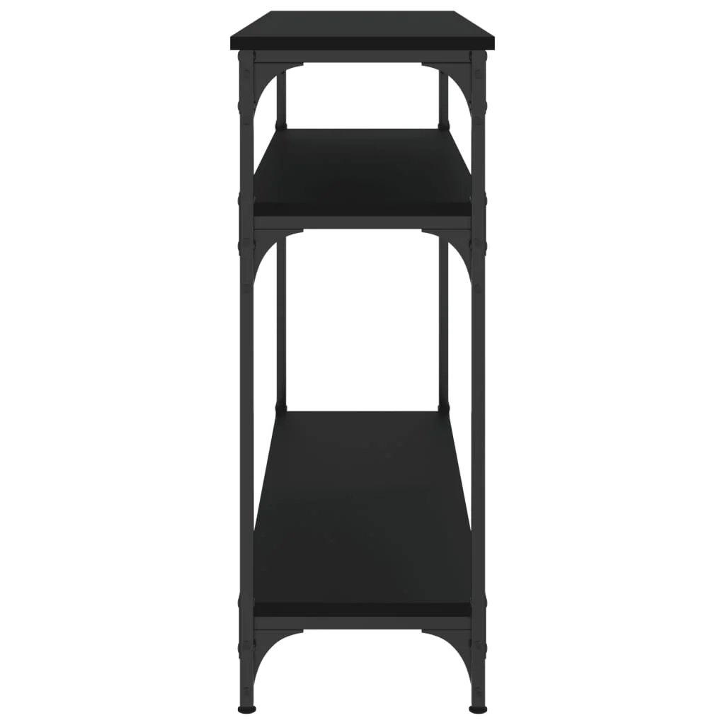 konsolbord 100x29x75 cm konstrueret træ sort - Image 5