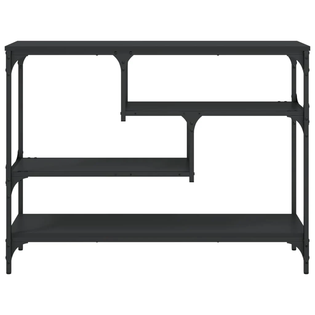 konsolbord 100x30x75 cm konstrueret træ sort - Image 5
