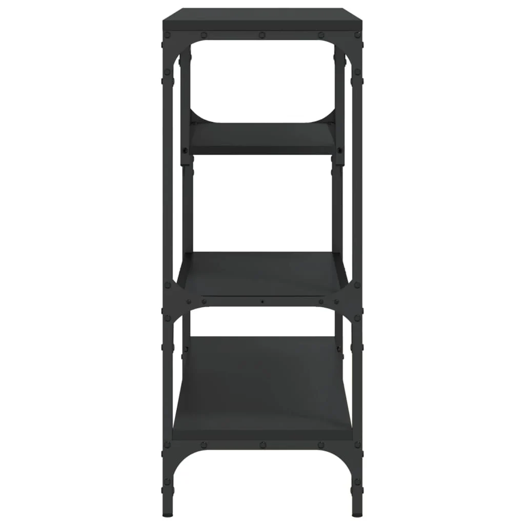konsolbord 100x30x75 cm konstrueret træ sort - Image 6