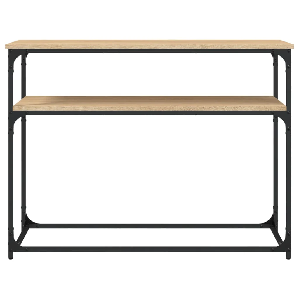 konsolbord 100x35,5x75 cm konstrueret træ sonoma-eg - Image 4