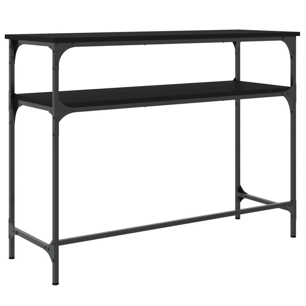 konsolbord 100x35,5x75 cm konstrueret træ sort - Image 6