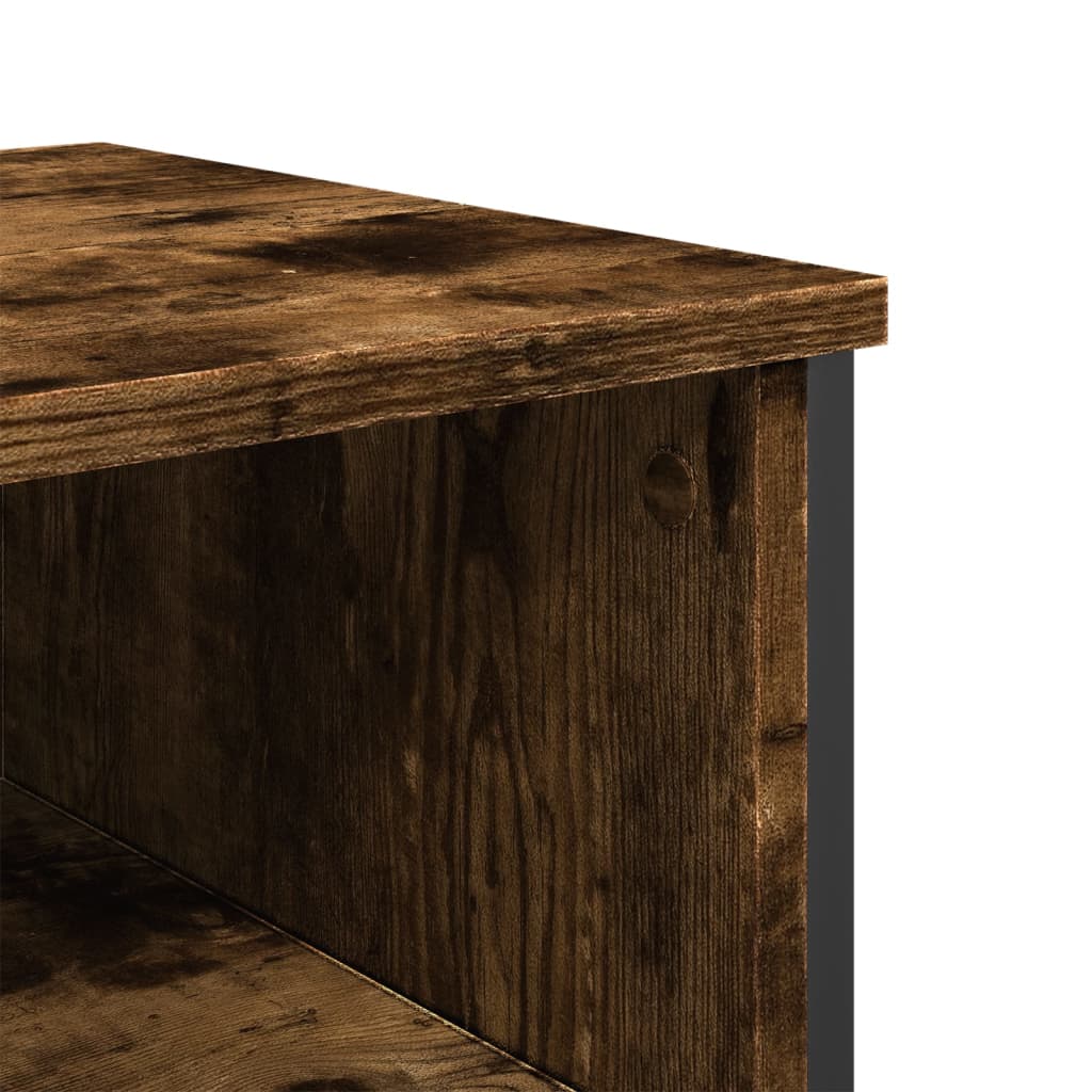 konsolbord 100x35x74,5 cm konstrueret træ røget egetræsfarve - Image 7