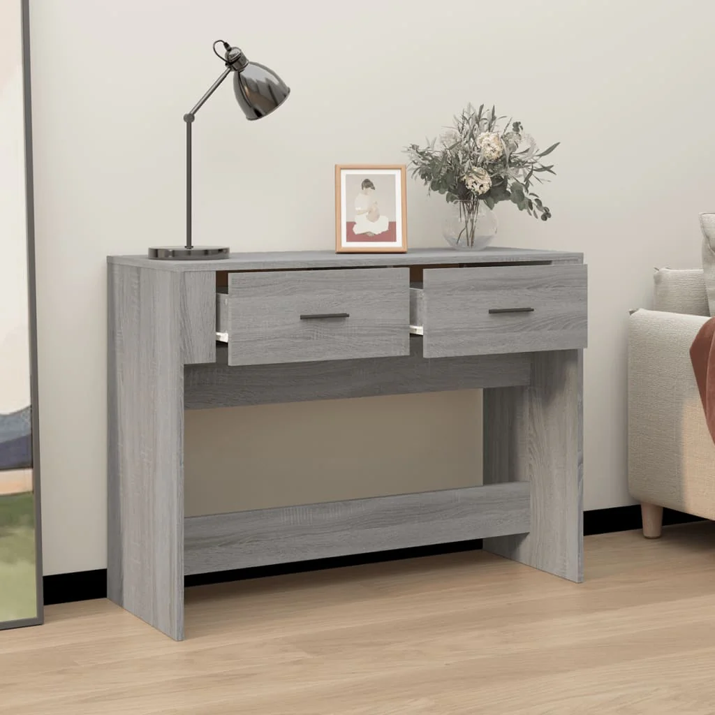 konsolbord 100x39x75 cm konstrueret træ Grå sonoma-eg - Image 3