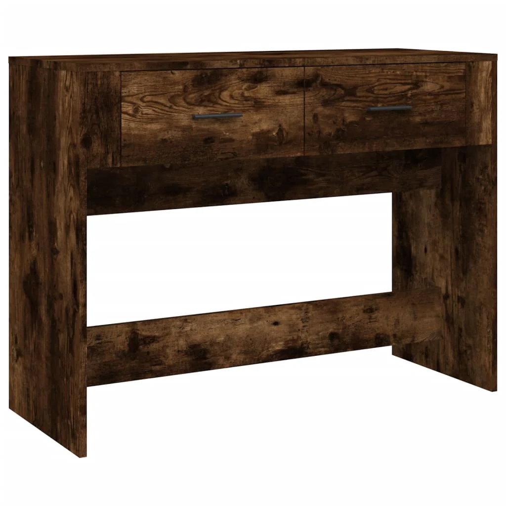 konsolbord 100x39x75 cm konstrueret træ røget egetræsfarve - Image 2