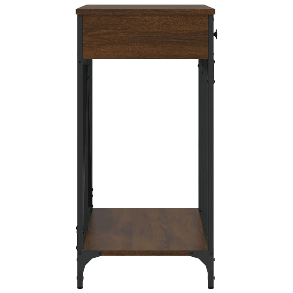 konsolbord 100x39x78,5 cm konstrueret træ brun egetræsfarve - Image 7