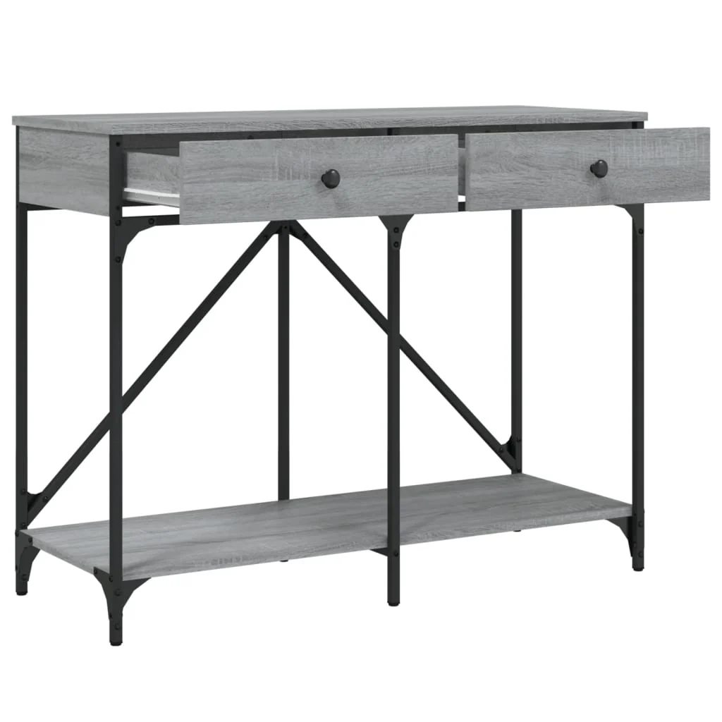 konsolbord 100x39x78,5 cm konstrueret træ grå sonoma-eg - Image 5