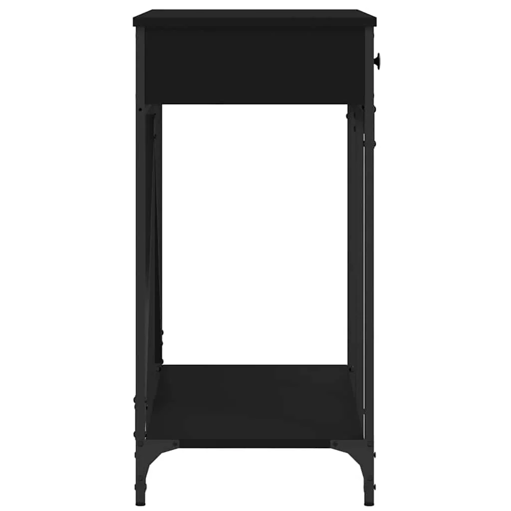 konsolbord 100x39x78,5 cm konstrueret træ sort - Image 7