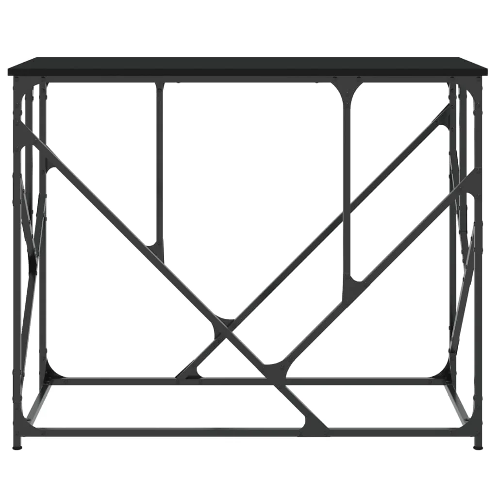 konsolbord 100x40x80 cm konstrueret træ sort - Image 4