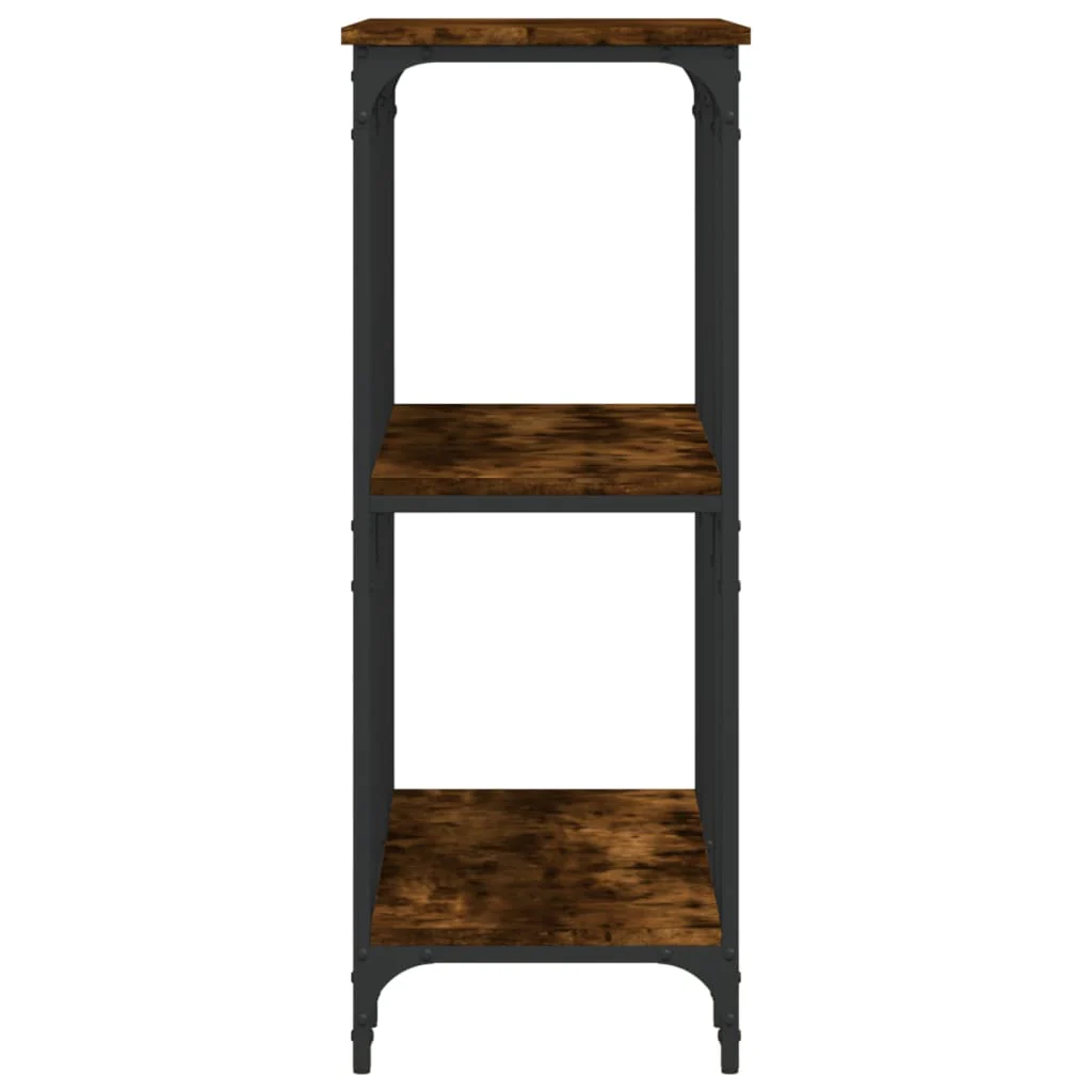 konsolbord 102x35x50 cm konstrueret træ røget egetræsfarve - Image 5