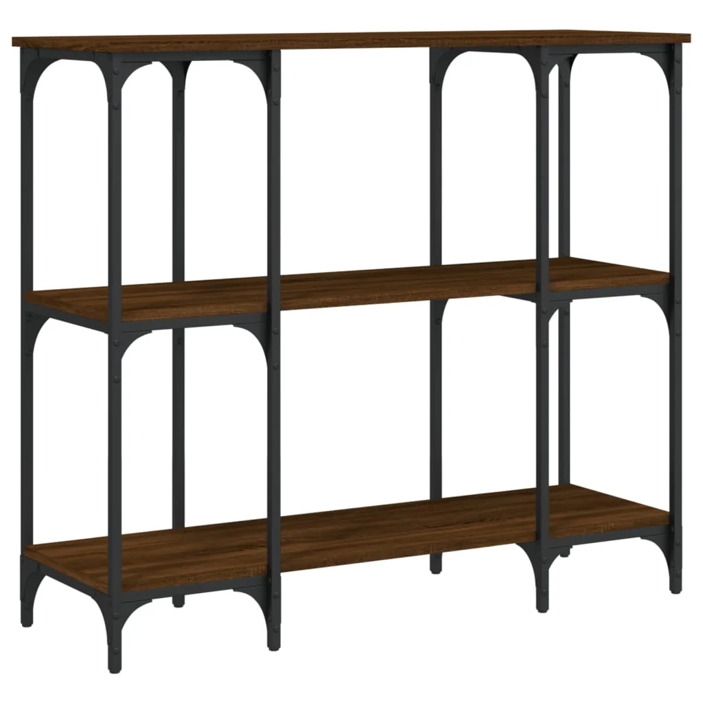 konsolbord 102x35x90 cm konstrueret træ brun egetræsfarve - Image 2