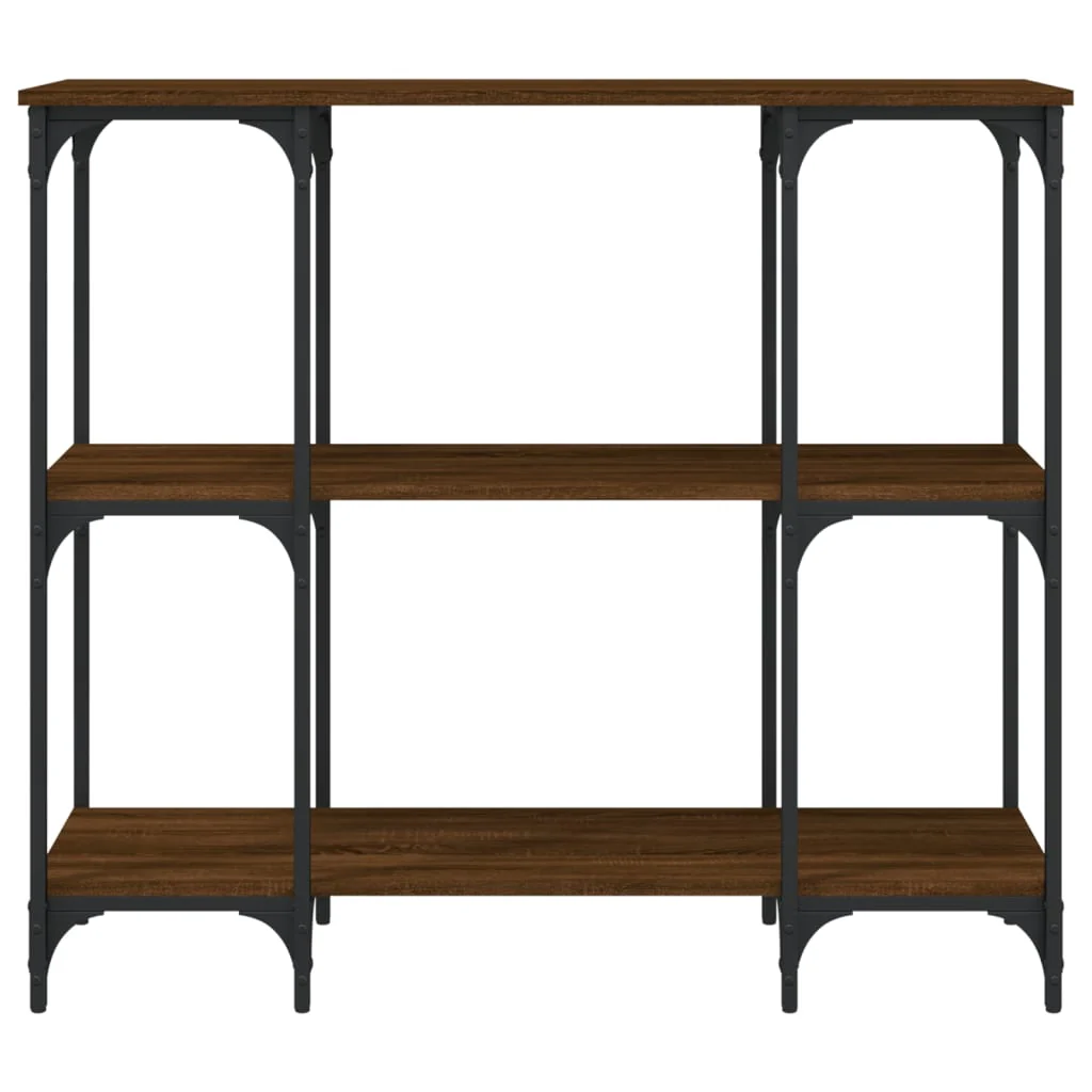 konsolbord 102x35x90 cm konstrueret træ brun egetræsfarve - Image 4