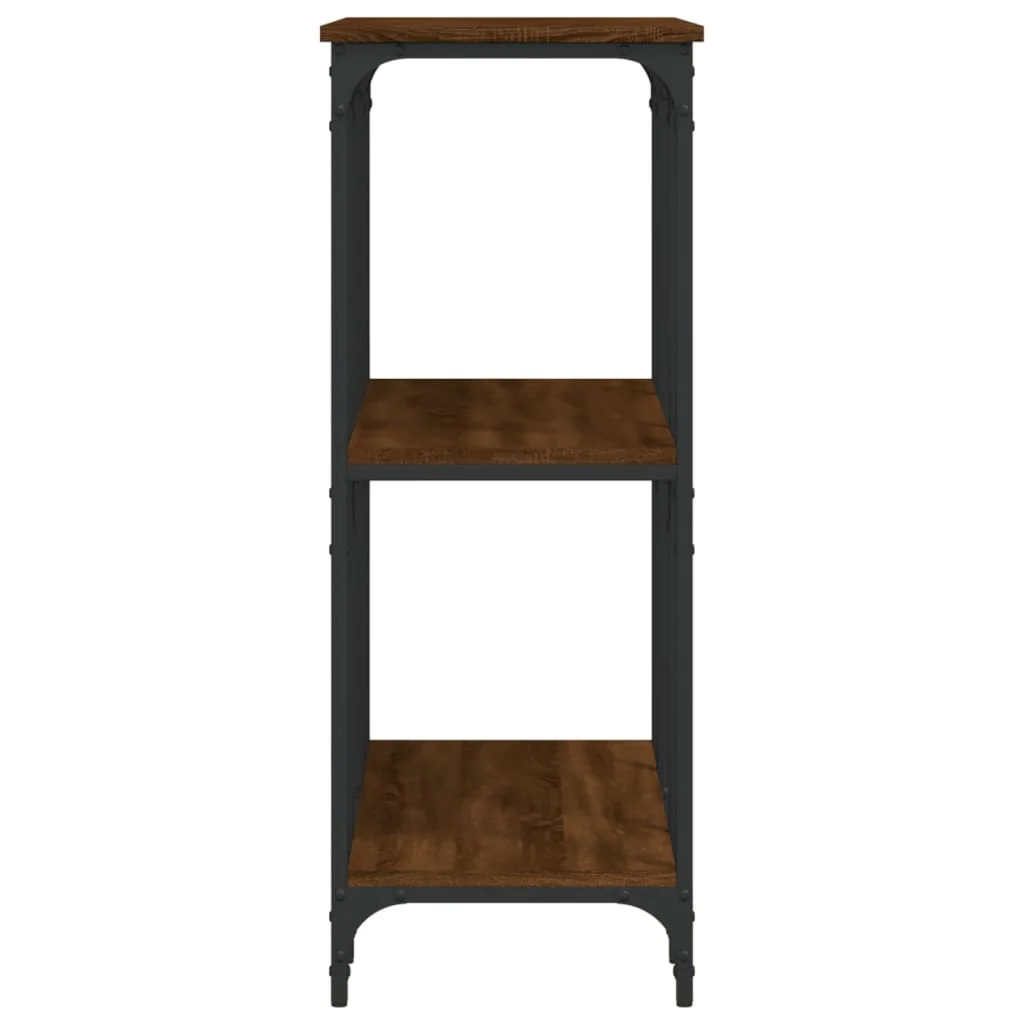 konsolbord 102x35x90 cm konstrueret træ brun egetræsfarve - Image 5