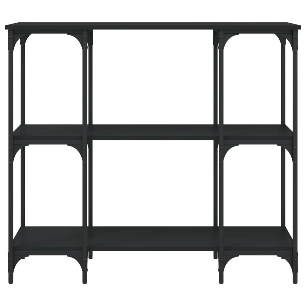 konsolbord 102x35x90 cm konstrueret træ sort - Image 4
