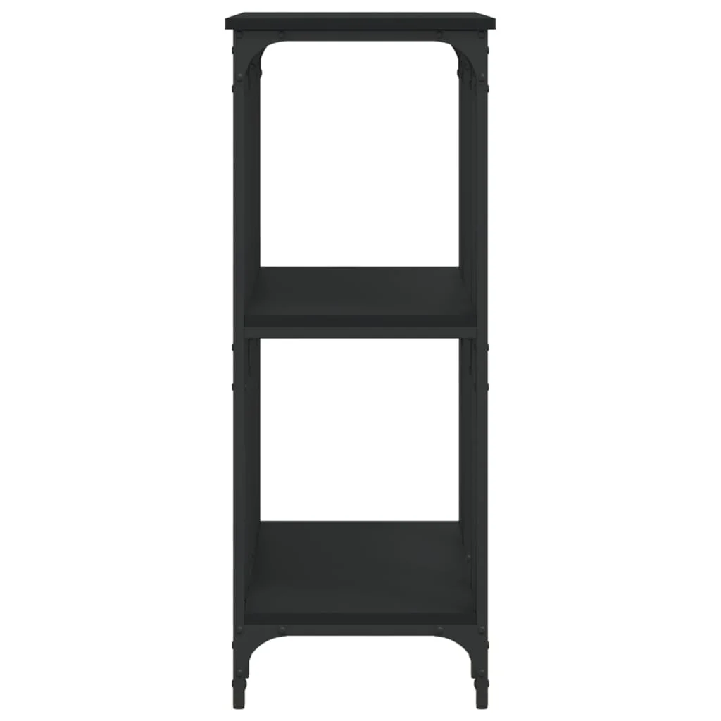 konsolbord 102x35x90 cm konstrueret træ sort - Image 5