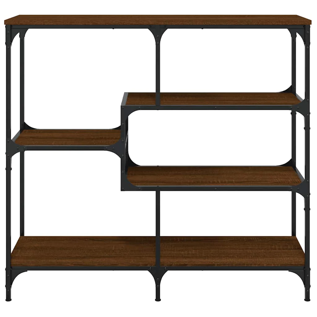 konsolbord 103x32x95 cm konstrueret træ brun egetræsfarve - Image 4