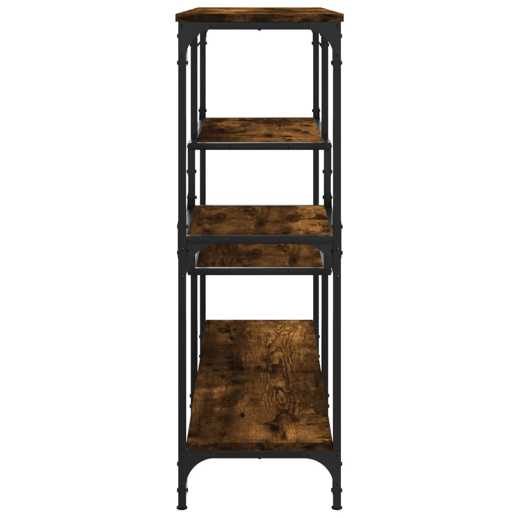 konsolbord 103x32x95 cm konstrueret træ røget egetræsfarve - Image 5